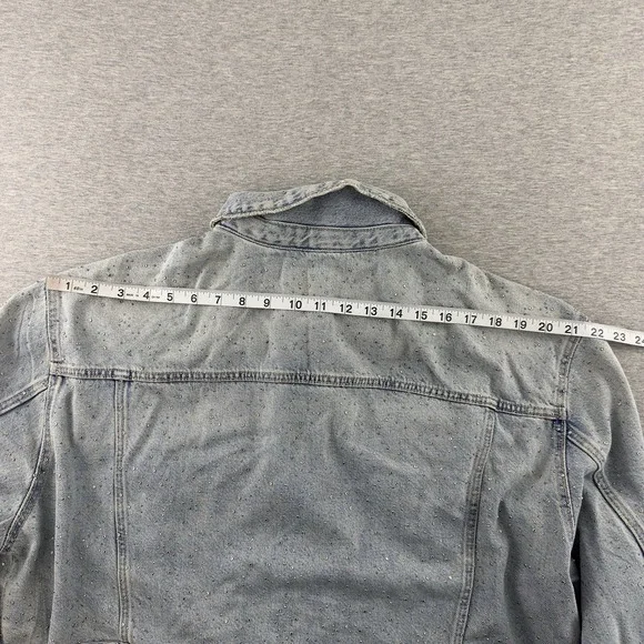 ZARA Women's Denim Jacket XXL‎ Blue Studded Rhinestone Embellished NWT - Picture 12 of 12